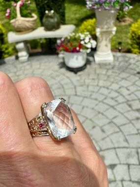 Michael Valitutti Gems En Vogue Quartz Rhodolite Garnet Silver Ring Silver